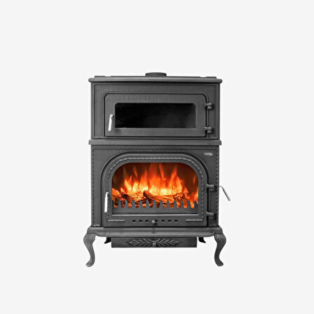 TDS Optima X Fırınlı,Yan Kapaklı, Alttan Küllüklü Döküm Şömine Soba