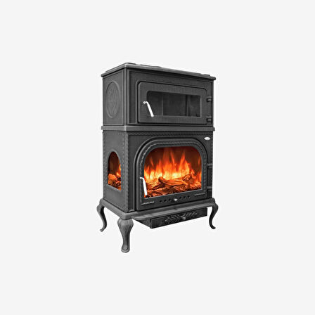 TDS Optima X Fırınlı,Yan Kapaklı, Alttan Küllüklü Döküm Şömine Soba