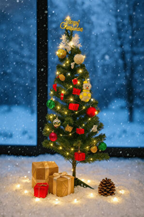 Yılbaşı Yeni Yıl Çam Ağaç Süsü 25 Parça Merry Christmas Yazılı Noel Dekoru Renkli Çam Ağacı Süsleri