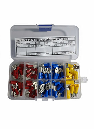 Huzur Elektrik 100 Parça Faston Kablo Ucu Seti