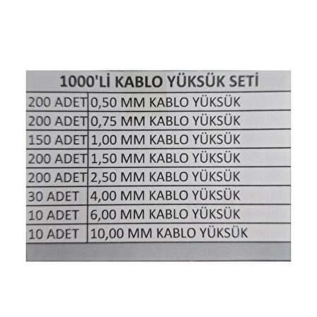 Huzur Elektrik 1000 Parça Yüksük Seti