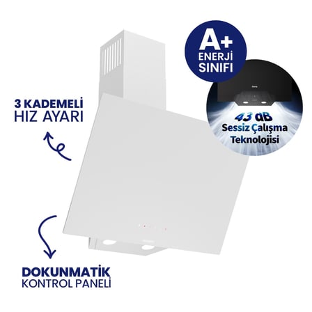 FlowArt Digital Beyaz Cam Ankastre Set QBL63CB+SS206+D078-SA