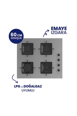 QBL62CPR - SS208 -D088SA 60 Cm Gri Cam Silentart Turbolu Ankastre Set -Yeni 2026
