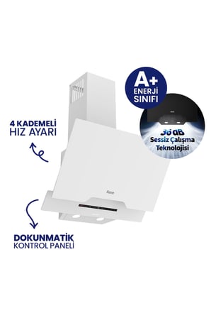 Fryart Beyaz Cam Ankastre Set | 9 Kademe Ocak | 7 Fonksiyon Fırın | 36 dB Sessiz