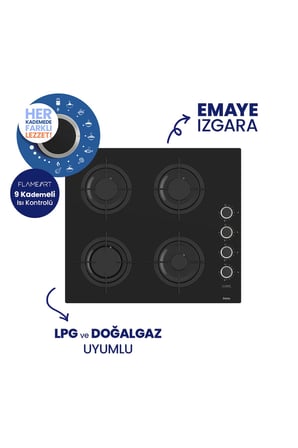 Fryart Siyah Cam Ankastre Set | 9 Kademe Ocak | 7 Fonksiyon Fırın | 36 dB Sessiz