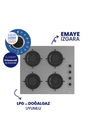 Fryart Gri Cam Ankastre Set | 9 Kademe Ocak | 7 Fonksiyon Fırın | 36 dB Sessiz