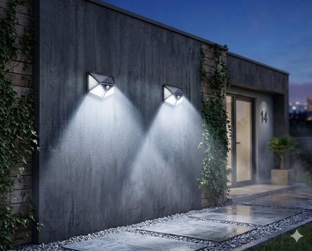 1 Adet Güneş Enerjili Hareket Sensörlü 100 Ledli Yol Bahçe Sokak LED Aydınlatma Bahçe Lambası