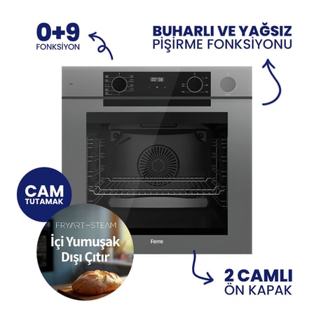 Ferre Steamart-Fryart-Silentart Serisi Gri Set ( QEP64CPR+NT028-WFA+D065-SA ) Döküm Izgara