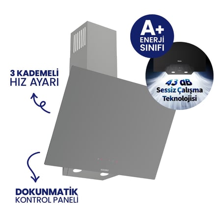 Ferre Steamart-Fryart-Silentart Serisi Gri Set ( QEP64CPR+SS208+D079-SA ) Emaye Izgara