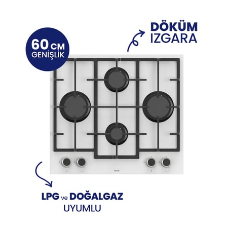 Chef Edition Turbolu Beyaz 3'lü Ankastre Set QBL62CB-LN386-D078SA
