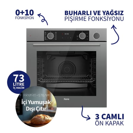 Steamart & Fryart Chef Edition Gri 3'lü Ankastre Set XE64CPR-LN388-D082SA