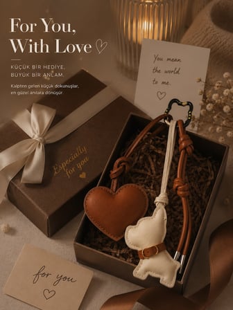 3'Lü Ayıcık & Kalp Charm  Deri Çanta Aksesuarı | Luxury Bag Charm Anahtarlık | Deri Lüx  Çanta Süsü