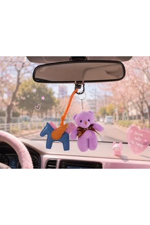 Sevgiliye Hediye Çanta Aksesuar Peluş Sevimli Ayıcık & Kanatlı At & Kedili Kanca Charm Aksesuar Süsü