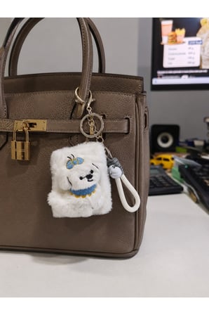 Home Dekor Hediye Peluş Köpek Figürlü Çanta Aksesuarı Makyaj Aynası Çift Taraflı Katlanabilir