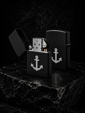 Kişiye Özel Denizci Çapa Temalı Metal Benzinli Çakmak | Özel Premium Hediye |  Dolu Gönderim