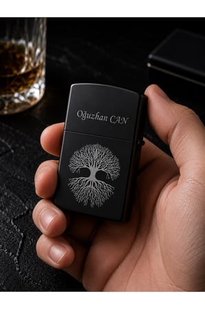 İsime Kişiye Özel Sonsuzluk Ağacı Temalı Benzinli Çakmak Premium Hediye Dolu Gönderim