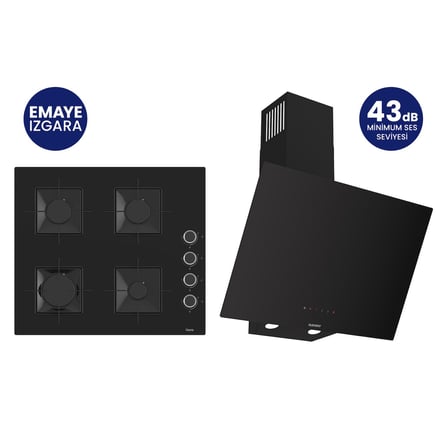 Siyah 2'li Silentart Ankastre Set SS205+D077-SA