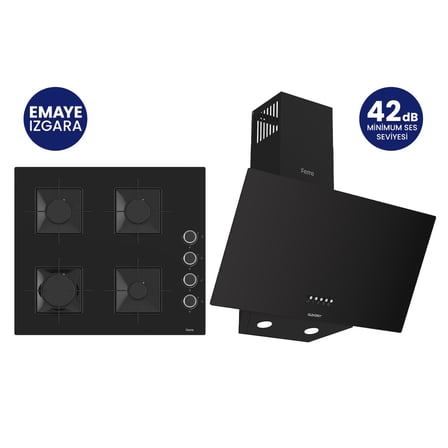 Siyah 2'li Silentart Ankastre Set SS205+D086-SA