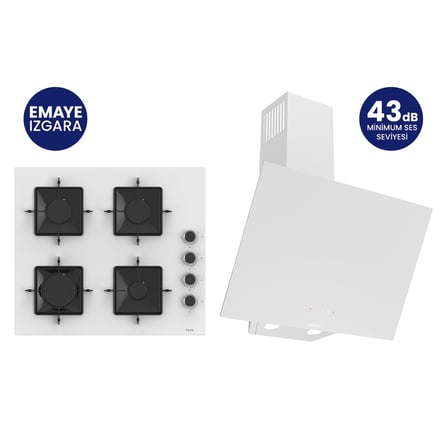 Beyaz 2'li Silentart Ankastre Set SS206+D078-SA