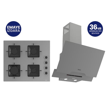 Gri 2'li Silentart Ankastre Set SS208+D065-SA