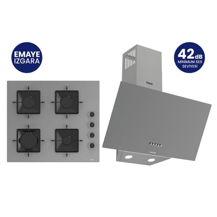 Gri 2'li Silentart Ankastre Set SS208+D088-SA