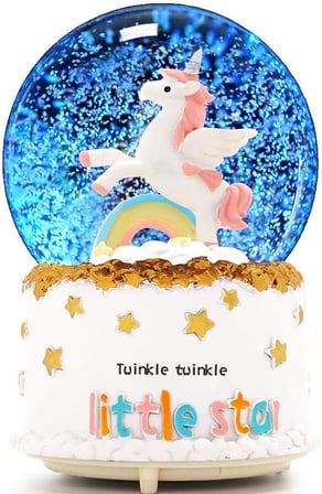 Unicorn Dönen Büyük Boy Püskürmeli Işıklı Müzikli Kar Küresi