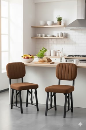 Elfin 70x110 Efes Sabit, 2 Sandalye 1 Bench, Masa Sandalye Takımı, Mutfak Masası Takımı - Kahverengi