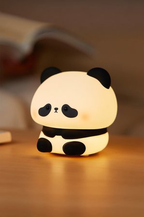 RGB Led Sevimli Panda Çocuk Odası Gece Masa Lambası Renk Değiştiren Yumuşak Silikon Usbli Şarjlı
