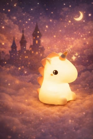 RGB Led Sevimli Unicorn Çocuk Odası Gece Masa Lambası Renk Değiştiren Yumuşak Silikon Usbli Şarjlı