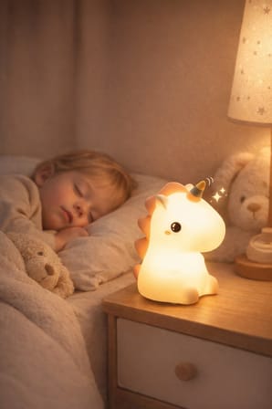 RGB Led Sevimli Unicorn Çocuk Odası Gece Masa Lambası Renk Değiştiren Yumuşak Silikon Usbli Şarjlı
