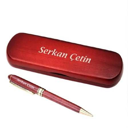 Kişiye Özel  Siyah Kutulu Bambu Roller Kalem