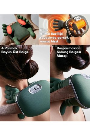 N71 Parmak Masaj Cihazı Hissi Veren Boyun Masaj Aleti Isıtmalı Shiatsu Omuz Sırt Masaj Cihazı
