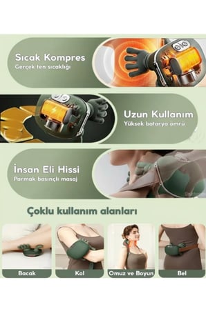 N71 Parmak Masaj Cihazı Hissi Veren Boyun Masaj Aleti Isıtmalı Shiatsu Omuz Sırt Masaj Cihazı