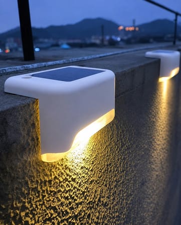 4 Adet Köşebent Solar LED Bahçe Duvar Aydınlatma Lambası Güneş Enerjili Merdiven Yol Lambası Beyaz