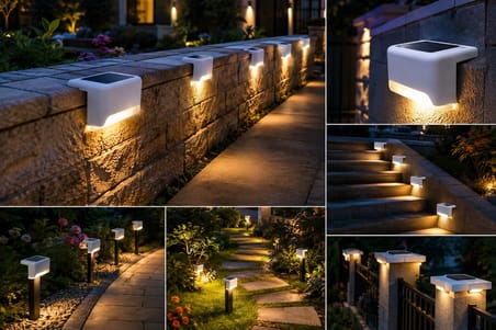 8 Adet Köşebent Solar LED Bahçe Duvar Aydınlatma Lambası Güneş Enerjili Merdiven Yol Lambası Beyaz
