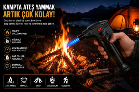 Ayarlanabilir Alev Pürmüz Çakmak 1300°C Turbo Jet Alevli Mangal Kamp Şömine Çakmağı Pürmüz Çakmak 