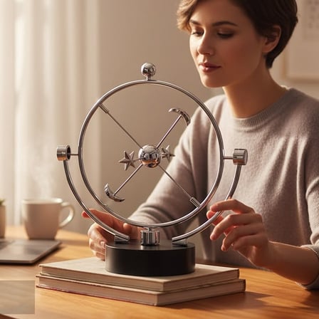 Kişiye Özel Dekoratif Metal Denge Topu – Modern Masaüstü Newton Sarkacı ve Ofis Dekoru