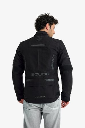 SCUDO ALASKA OXFORD SIYAH KISLIK ERKEK MOTOSIKLET CEKETI