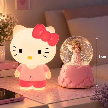 Hello Kitty LED Gece Lambası ve Peri Kızı Melek Kar Küresi