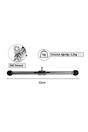 Bar 102 Krom Kısa Trıceps Ve Bıceps Barı - Ergonomik Tutma Kolları