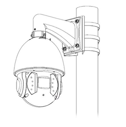 Dahua PFA150-V2 Direğe Montaj Braketi SECC Kasa