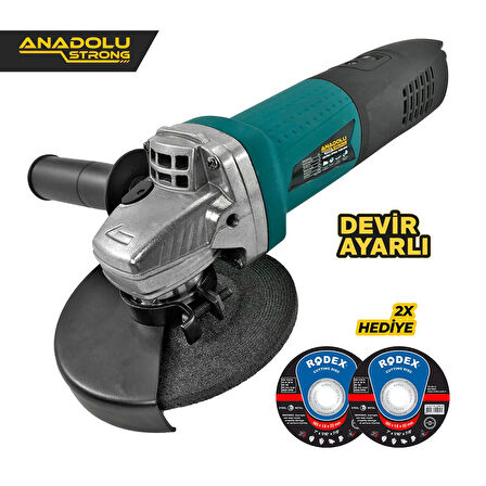 Anadolu Strong ANS1006 Devir Ayarlı Spral Taşlama 1100 watt 125 mm Disk Çapı 2 Adet Disk Hediye