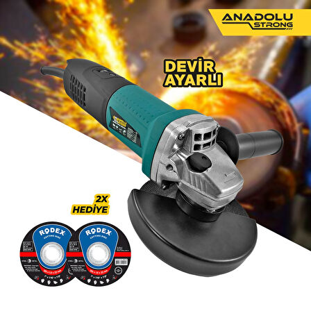 Anadolu Strong ANS1006 Devir Ayarlı Spral Taşlama 1100 watt 125 mm Disk Çapı 2 Adet Disk Hediye