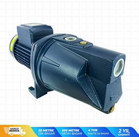 İbeltech Jet1500AH 2Hp Bakır Sargılı 1'' 55 Metre Dik Basar Jet Pompa