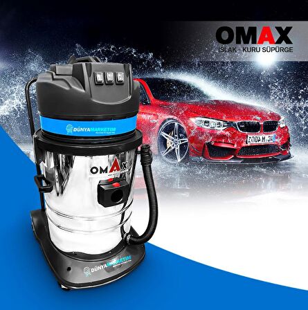 Omax Profesyonel Sanayi Tipi Islak - Kuru 3 Motorlu Elektrik Süpürgesi 3600 Watt