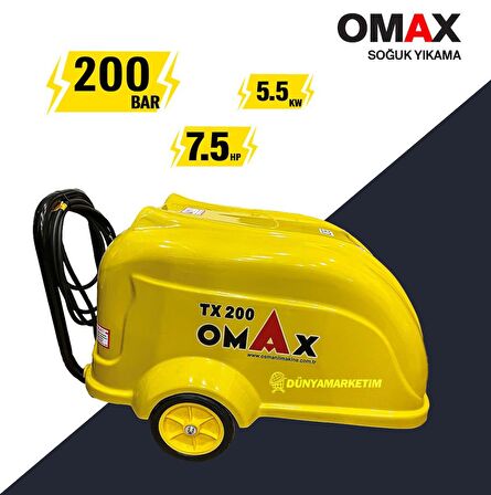 Omax Profesyonel TX 200 Basınçlı Yıkama Makinası İtaly Pompa