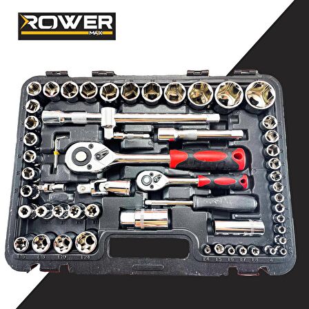 Rowermax Profesyonel 1/2 ve 1/4  Cırcırlı Lokma Anahtar Takımı Bits Uç Seti 108 Parça