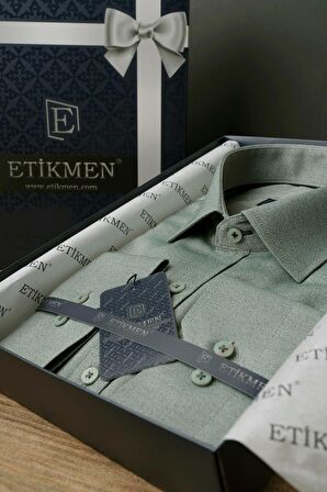 Su Yeşili Slimfit Erkek Gömlek