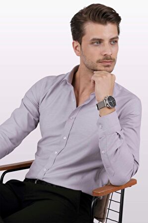 Açık Vişne Slimfit Erkek Gömlek