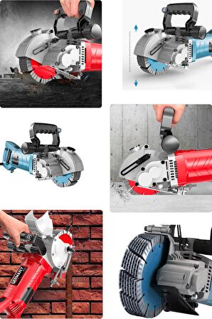 Germany Style Grmpro-1098 2400W Lazerli Elektrikli Kanal Açma Kesme Makinesi Duvar Oluk Makinesi 